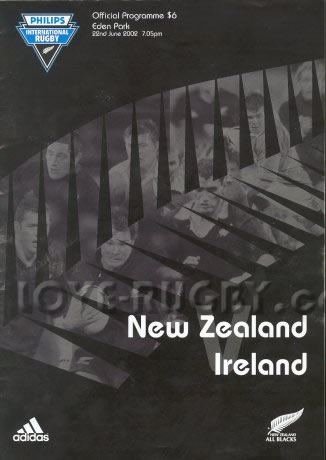 2002 New Zealand v Ireland  Rugby Programme